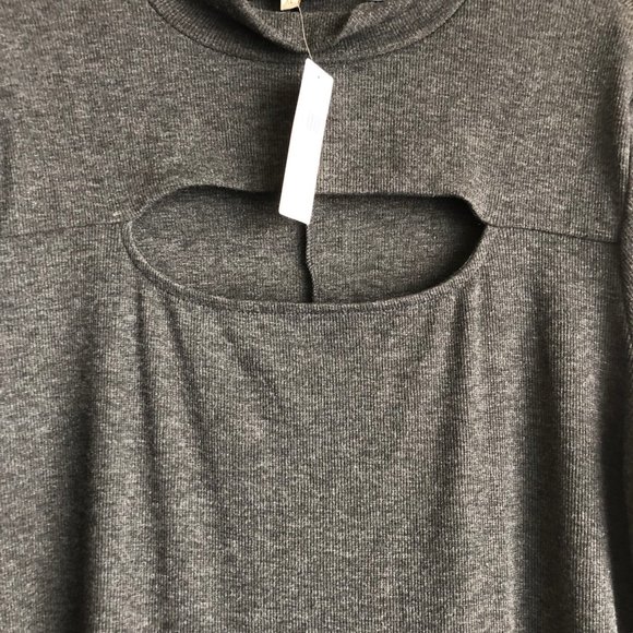 NWT Anthropologie Bordeaux Womens Sweater Dress XL Gray Mock Neck Maxi Stretch - Picture 9 of 10